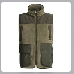 Barbour Green Fleece Keeperwear Gilet Vest XL Gorpcore Utility Cargo Outdoor